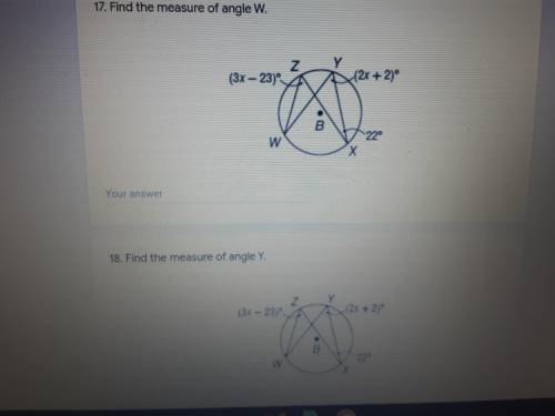 Find the measures of angle W and Y
