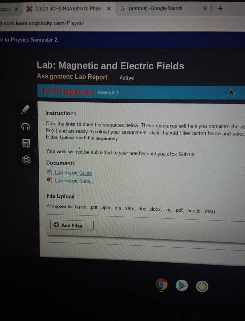Lab: magnetic and electric fields

assignment: lab reportdoes anyone have the completed file for t
