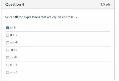(12pts) Which equations are equivalent to 8-x