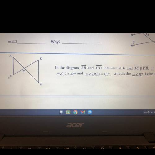 Help ME I HAVE TO FIND THE MEASUREMENT OF B