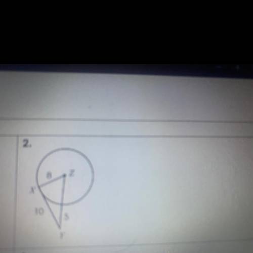 Determine if XY is tangent to circle Z (please answer)