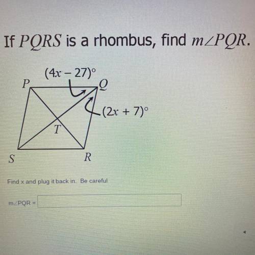 If PQRS is a rhombus, find m
