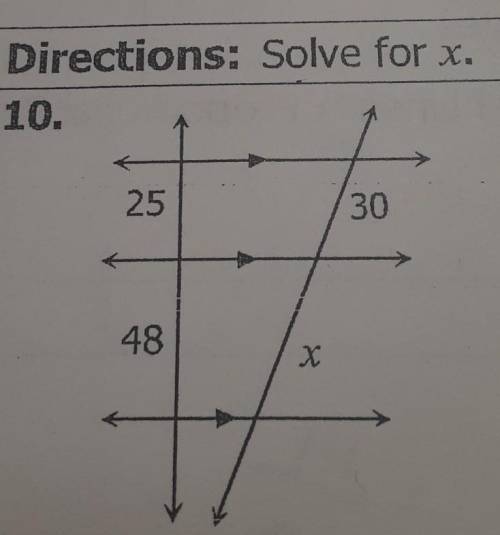 Directions: solve for x​