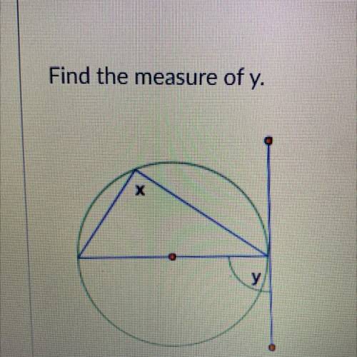 Find the measure of y.
picture included 
PLEASE HELP