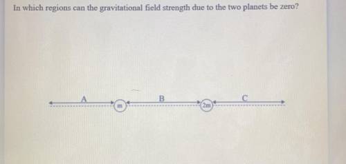 In which regions can the gravitational field strength due to the two planets be zero? Explain.

A