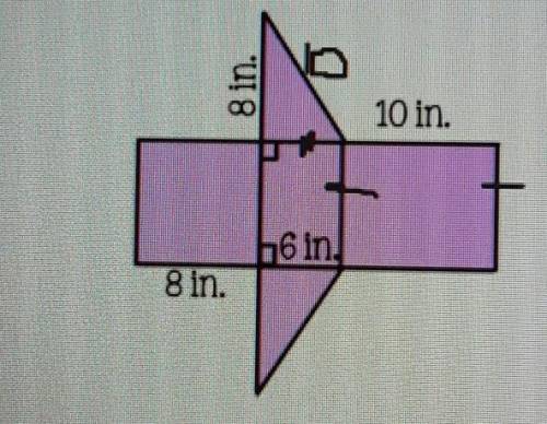 5. The net of a triangular prism is shown below. n 8 in. What is the total surface area of the pris