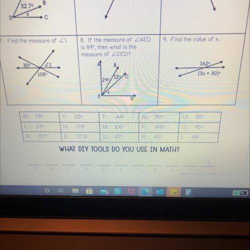 Vertical and adjacent angles! Need help with 7,8,9 please!