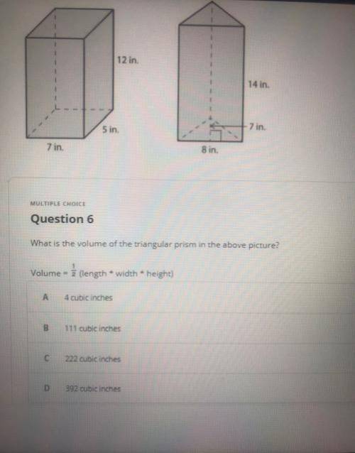 What is the volume of the triangular prism in the picture? 
(sorry if the picture is blurry)