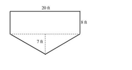 Determine the area of the shape below.