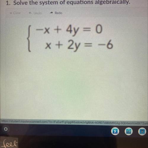 Solve the system of equations algebraically. Please help