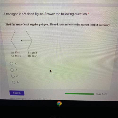 What’s the area of the regular polygon