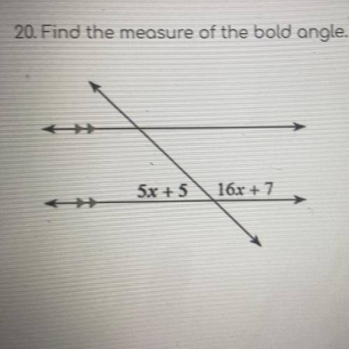 Find the measure of the bold angle.- pls help