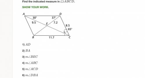 Find the indicated measure of ABCD