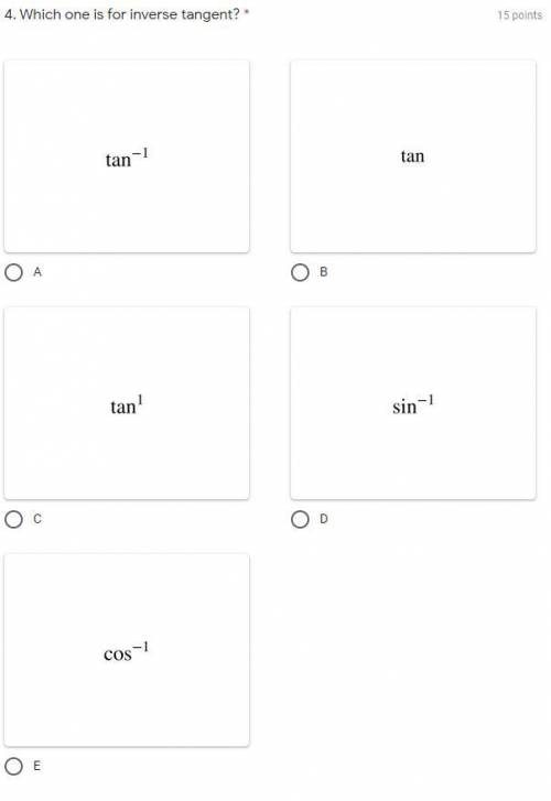 Which one is for inverse tangent?