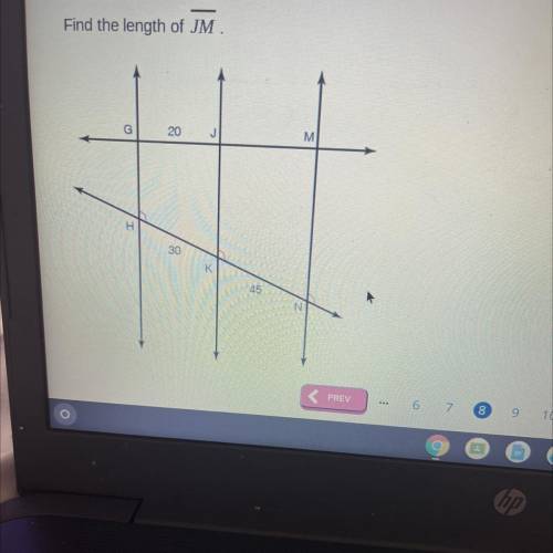Find the length of JM
