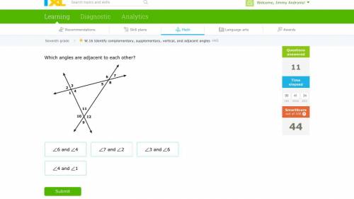 Which angles are adjacent to each other