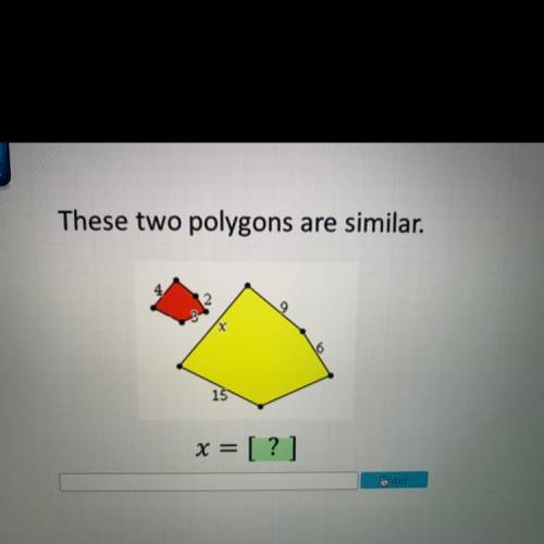 These two polygons are similar find x