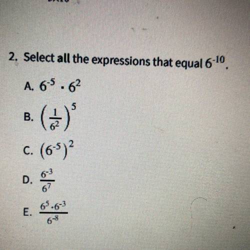 Select all the expressions that equal 6-10