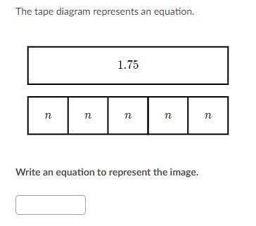 The tape diagram represents an equation.
Write an equation to represent the image.