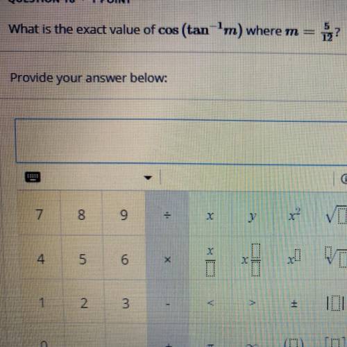 What is the exact value of cos(tan^-1m) where m = 5/12?