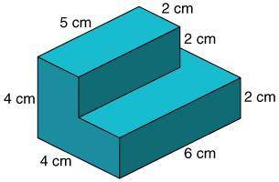 What is the volume of the solid figure below?

56 cm 3
44 cm 3
21 cm 3
68 cm 3