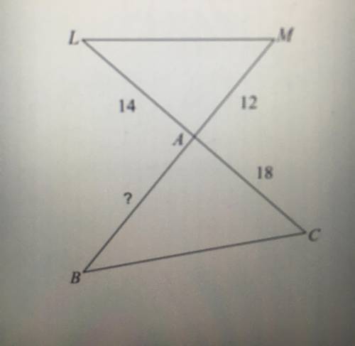 Find the missing length. The triangles are similar.

Can someone help me?
Need to show the work