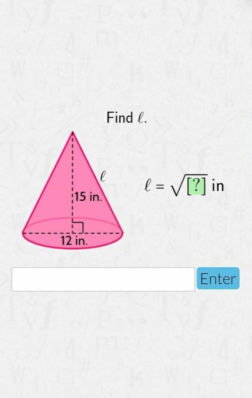 Find l of the following cone ​