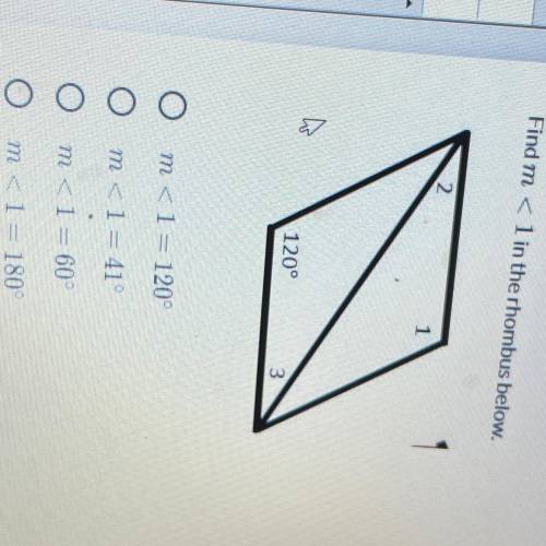 Find m<1 in the rhombus below