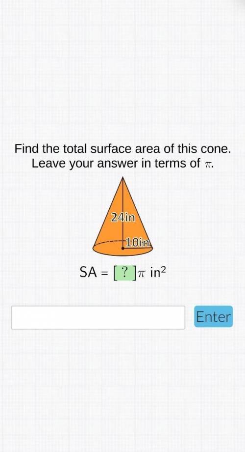 Find the total surface area of this cone ​
