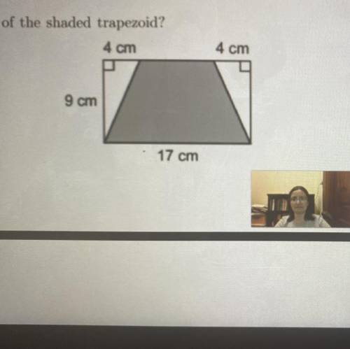 What is the area of the shaded trapezoid?