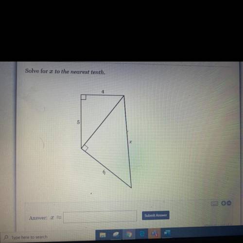 Solve for X to the nearest tenth.