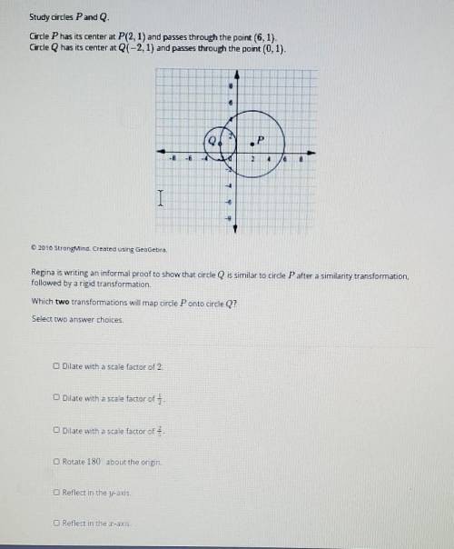 I NEED HELP PLEASE ASAP

Circle P has its center at P(2,1) and passes through the point (6,1)Circl