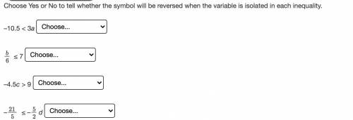 Choose Yes or No to tell whether the symbol will be reversed when the variable is isolated in each