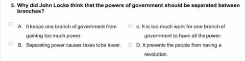 Why did John Locke think that powers of government should be separated between branches