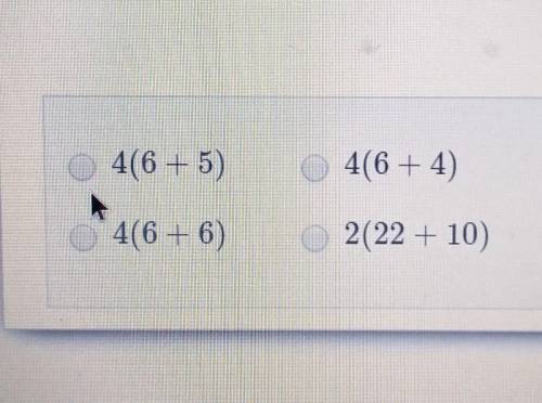 Which expression is equivalent to 24 + 20​