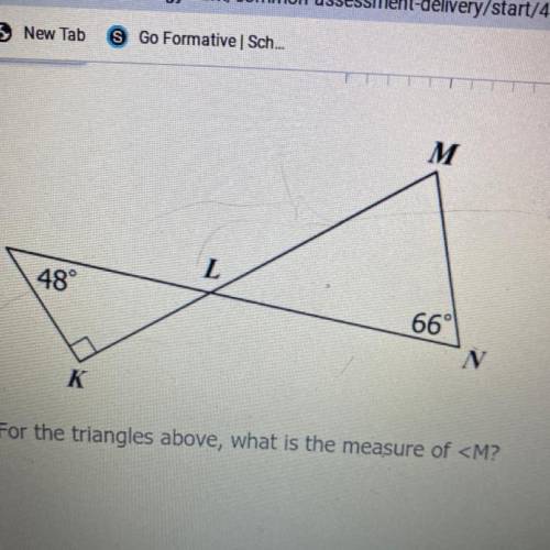 For the triangles above, what is the measure of