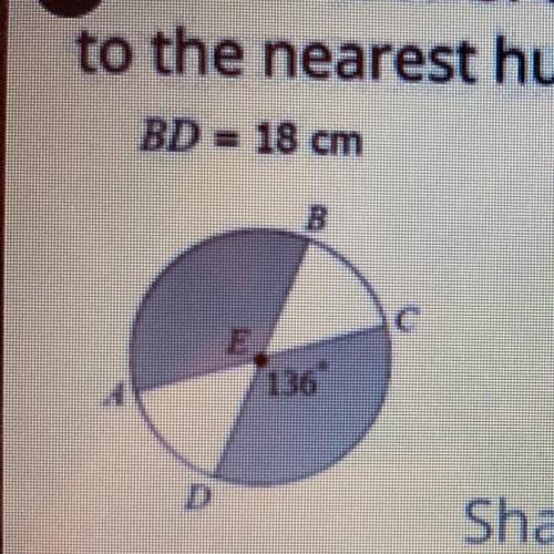 Find the Area of the Shaded Sector. BD = 18 cm