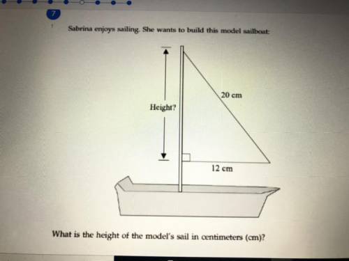 What is the height of the models sail in centimeters?