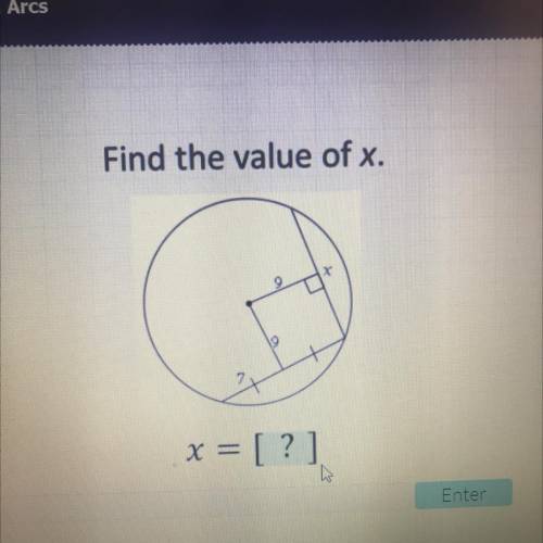 Geometry class. Find the value of x