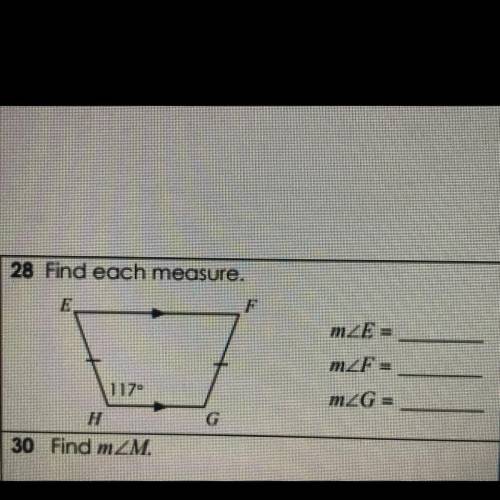 Find each measure. 
please helppp :(