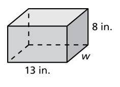 The rectangular prism has a volume of 936 cubic inches. Write and solve an equation to find the mis