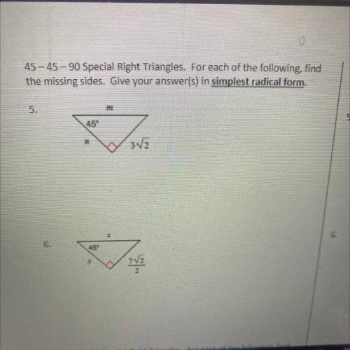 45-45-90 special right triangles