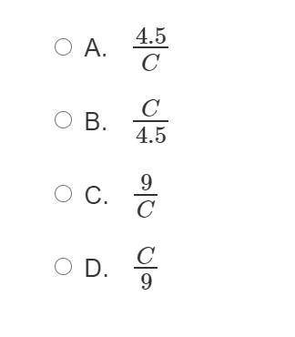 The circumference of a circle is C centimeters. The diameter of the circle is 9 centimeters. Which