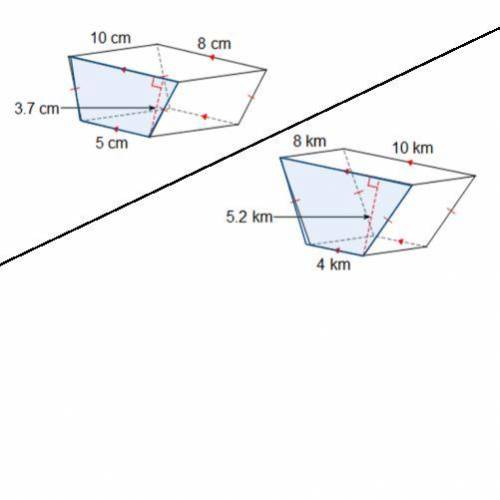 What is the volume of the two prisms? Must show work separately.
