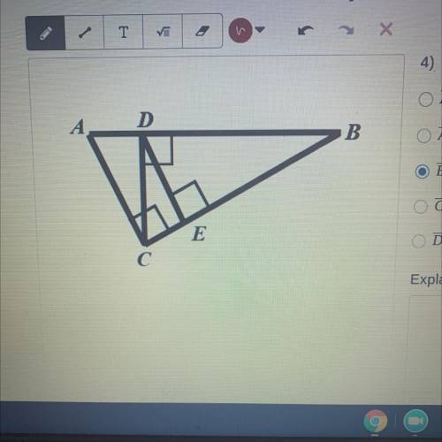 Identify the Altitude to the hypotenuse in `ΔABC.`
Explain