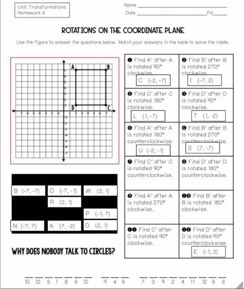 PLS HELP FAST

rotations on the coordinate plane
........
why does nobody talk to circles?