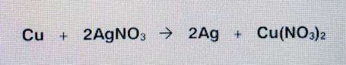 When copper metal is affed to silver nitrate in solution, silver metal and copper (II) nitrate are