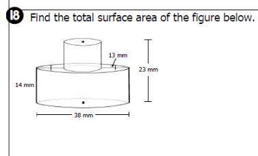 Find the total surface area of the figure below 13 23 14 38