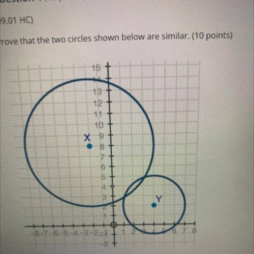 Prove that the two circles shown below are similar. (10 points)