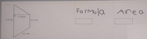 Need help finding formula and area​